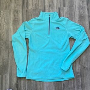 Women’s XS Teal quarter zip North Face Fleece